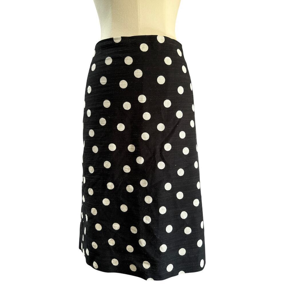 Women’s Ann Taylor Black Polka Dot Pencil Skirt Sz 14 - Picture 3 of 5